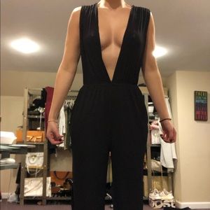 Black knit jumpsuit